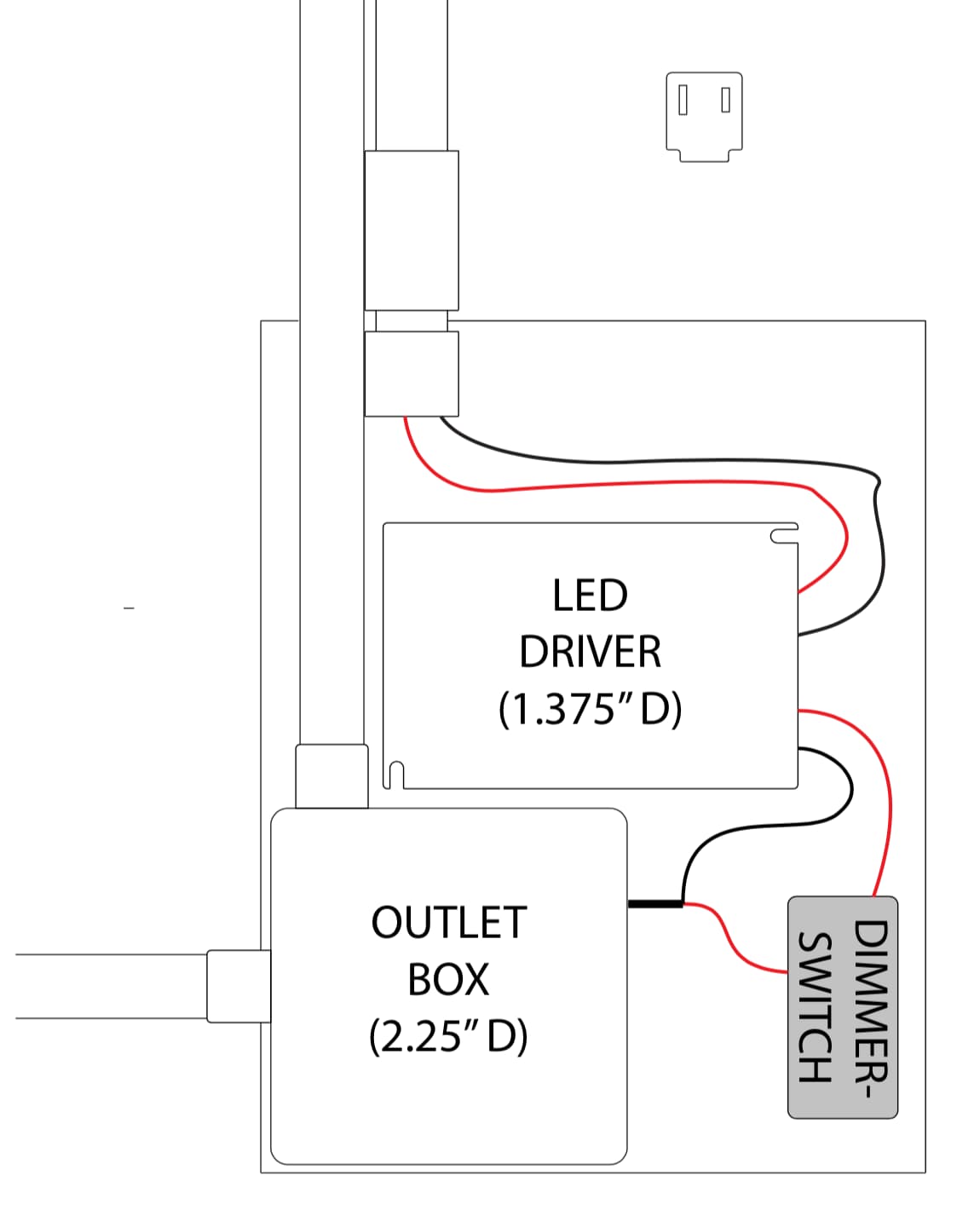 LED driver box laser cut layout