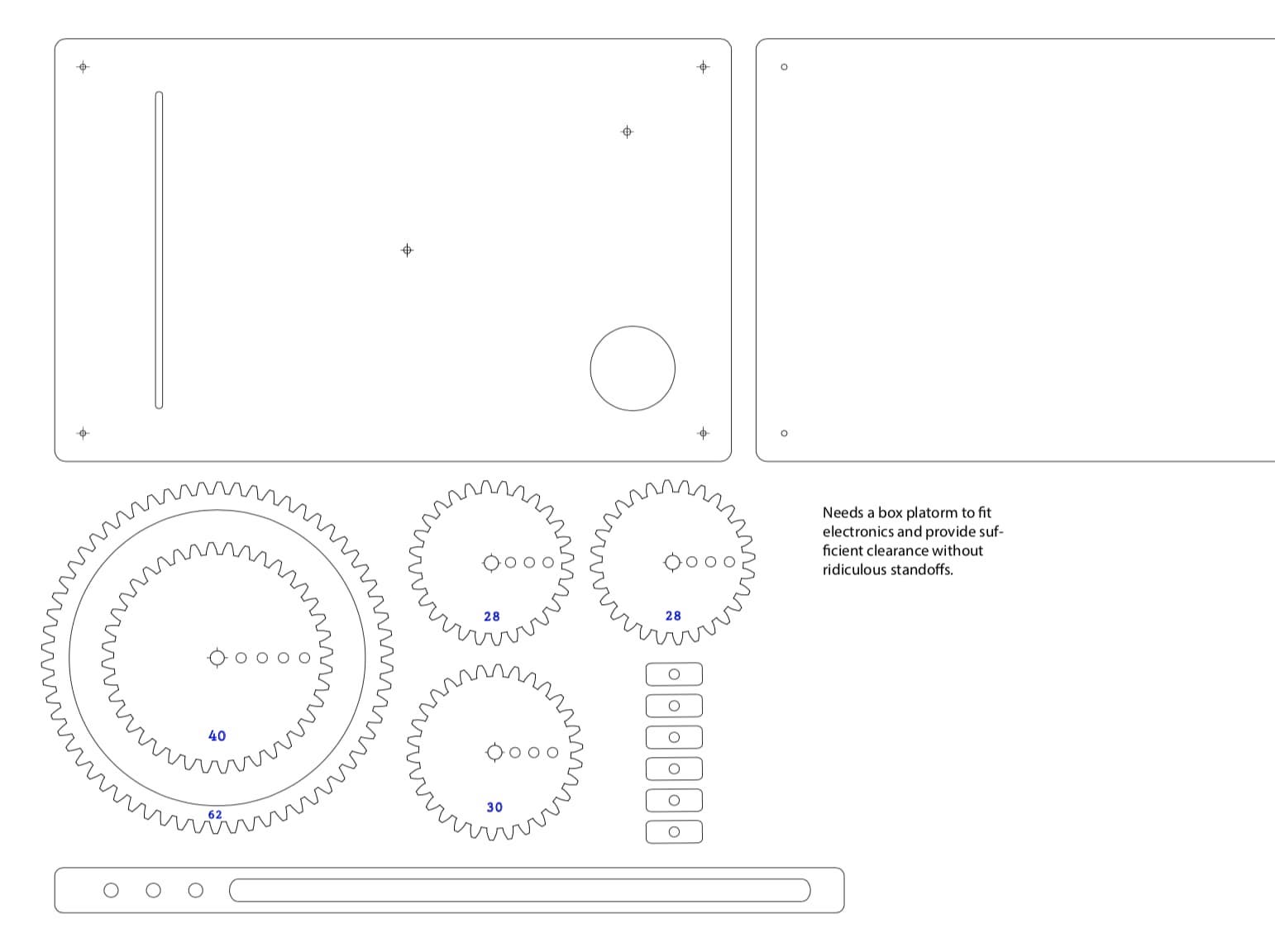 Drawing machine laser cut layout